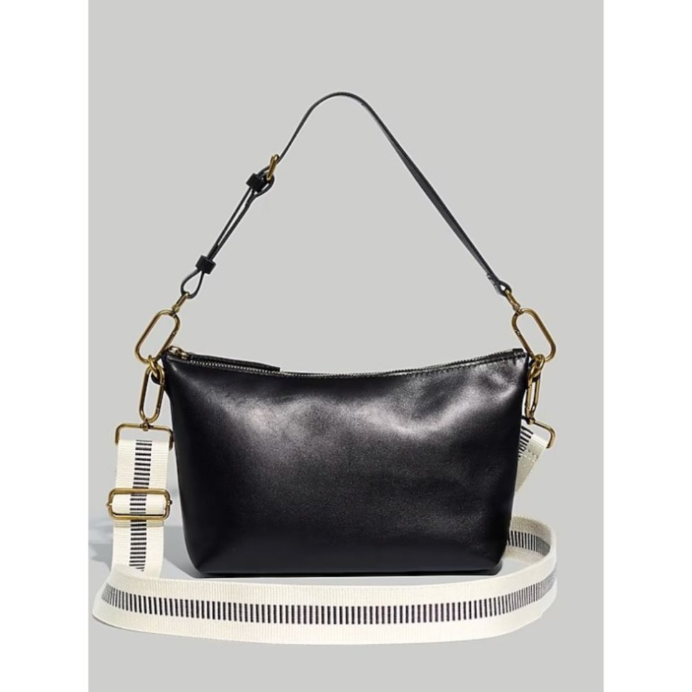 Madewell $158 Leather Carabiner Crossbody Sling Bag: Webbing Strap Edition NI969